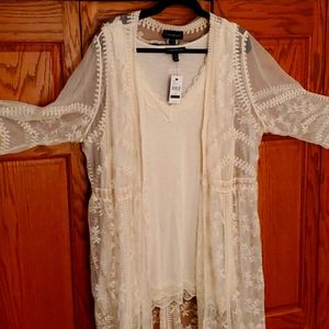 Cream A-Line Tank (shown with lace tunic)